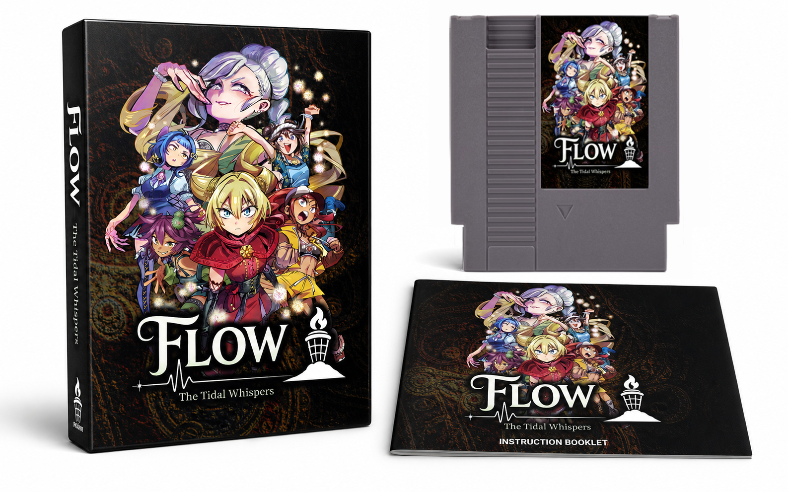FLOW physical cartridge, box, and instruction booklet