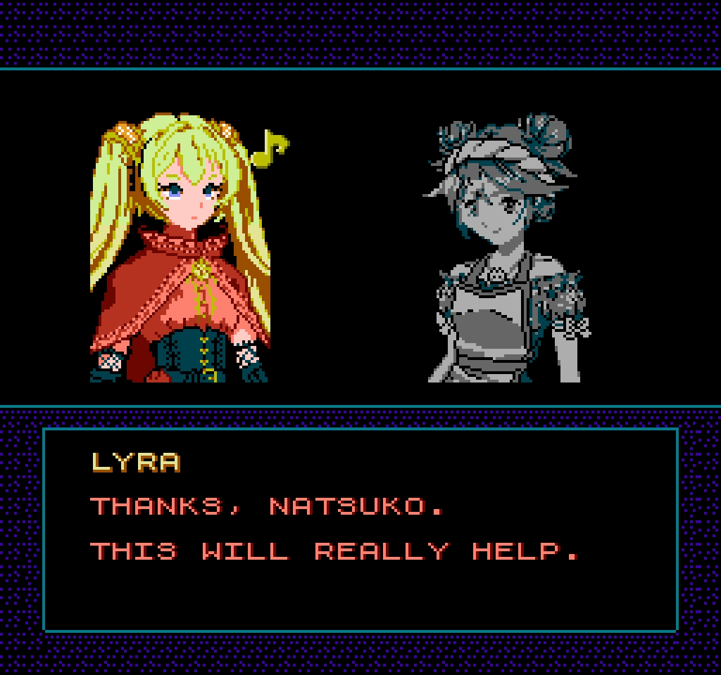 Character dialogue screenshot with Natsuko
