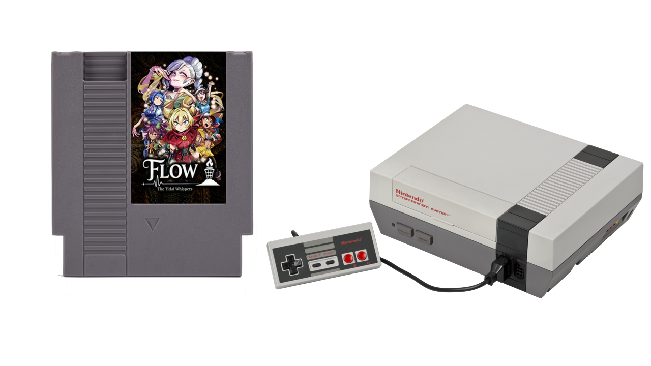 FLOW cartridge and NES console